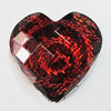 Acrylic Cabochons With Hole, Faceted Heart 13mm, Sold by Bag
