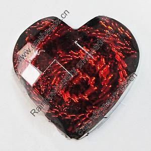 Acrylic Cabochons With Hole, Faceted Heart 20mm, Sold by Bag