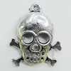 Pendant, Zinc Alloy Jewelry Findings, Skeleton 22x27mm, Sold by Bag