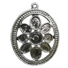 Pendant, Zinc Alloy Jewelry Findings, Flat Oval 23x37mm, Sold by Bag