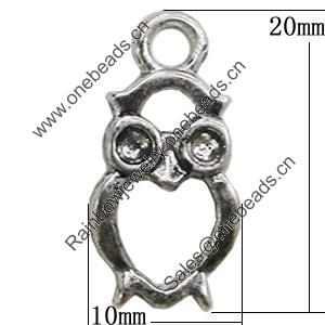 Pendant, Zinc Alloy Jewelry Findings, 10x20mm, Sold by Bag