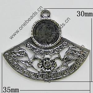 Pendant, Zinc Alloy Jewelry Findings, Sector 35x30mm, Sold by Bag