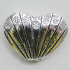 Beads, Zinc Alloy Jewelry Findings, Heart 22x17mm, Sold by Bag