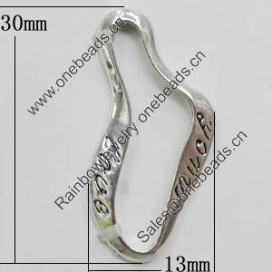 Pendant, Zinc Alloy Jewelry Findings, Nugget 13x30mm, Sold by Bag