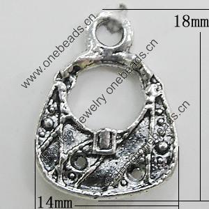 Pendant, Zinc Alloy Jewelry Findings, Bag 14x18mm, Sold by Bag