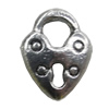 Pendant, Zinc Alloy Jewelry Findings, Key 15x20mm, Sold by Bag