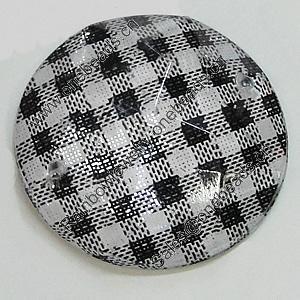 Acrylic Cabochons With Hole, Faceted Flat Round 16mm, Sold by Bag