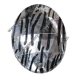 Acrylic Cabochons With Hole, Faceted Flat Oval 13x18mm, Sold by Bag
