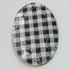 Acrylic Cabochons With Hole, Faceted Flat Oval 23x30mm, Sold by Bag