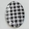 Acrylic Cabochons With Hole, Faceted Flat Oval 37x24mm, Sold by Bag