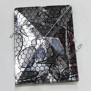 Acrylic Cabochons With Hole, Faceted Rectangle 10x8mm, Sold by Bag