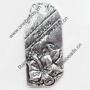 Pendant, Zinc Alloy Jewelry Findings, 14x30mm, Sold by Bag  