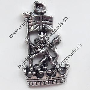 Pendant, Zinc Alloy Jewelry Findings, 15x26mm, Sold by Bag  