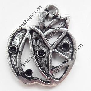 Pendant, Zinc Alloy Jewelry Findings, Apple, 20x23mm, Sold by Bag  