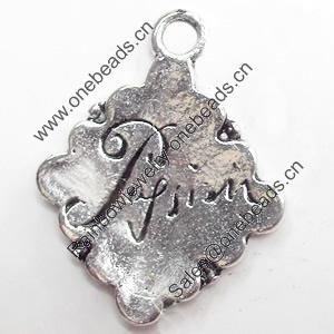 Pendant, Zinc Alloy Jewelry Findings, 19x24mm, Sold by Bag  