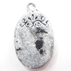 Pendant, Zinc Alloy Jewelry Findings, 15x24mm, Sold by Bag  