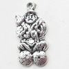 Pendant, Zinc Alloy Jewelry Findings, 12x25mm, Sold by Bag  