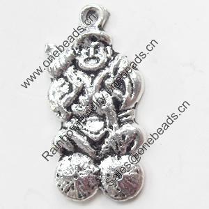 Pendant, Zinc Alloy Jewelry Findings, 12x25mm, Sold by Bag  