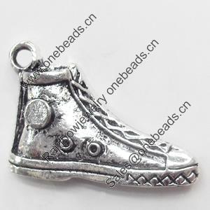 Pendant, Zinc Alloy Jewelry Findings, Shoes, 17x25mm, Sold by Bag  