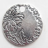 Pendant, Zinc Alloy Jewelry Findings, 18mm, Sold by Bag