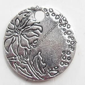 Pendant, Zinc Alloy Jewelry Findings, 18mm, Sold by Bag