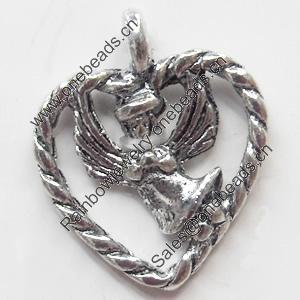 Pendant, Zinc Alloy Jewelry Findings, 16x19mm, Sold by Bag  