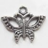 Pendant, Zinc Alloy Jewelry Findings, Butterfly, 18x15mm, Sold by Bag