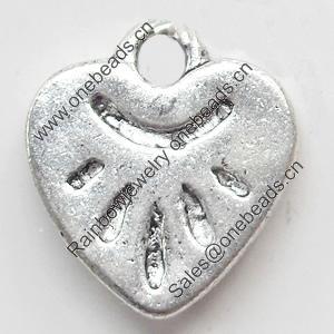 Pendant, Zinc Alloy Jewelry Findings, Heart, 13x14mm, Sold by Bag  