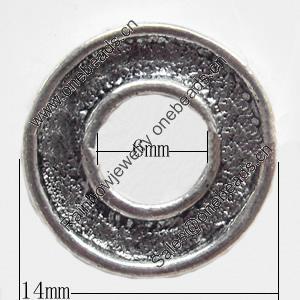 Donut, Zinc Alloy Jewelry Findings, O:14mm I:6mm, Sold by Bag  