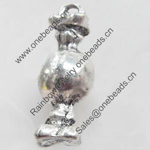 Pendant, Zinc Alloy Jewelry Findings, 8x24mm, Sold by Bag  