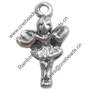 Pendant, Zinc Alloy Jewelry Findings, 10x18mm, Sold by Bag  