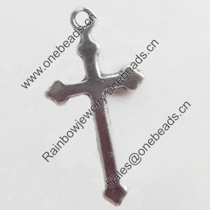 Pendant, Zinc Alloy Jewelry Findings, Cross, 14x29mm, Sold by Bag  