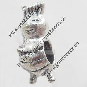 European Style Beads Zinc Alloy Jewelry Findings, 8x18mm, Sold by Bag