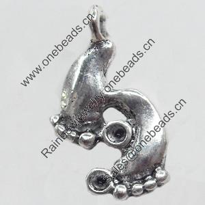 Pendant, Zinc Alloy Jewelry Findings, 12x18mm, Sold by Bag  