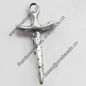 Pendant, Zinc Alloy Jewelry Findings, 10x20mm, Sold by Bag  