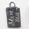 Pendant, Zinc Alloy Jewelry Findings, 8x16mm, Sold by Bag  