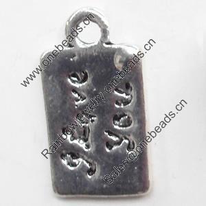 Pendant, Zinc Alloy Jewelry Findings, 8x16mm, Sold by Bag  