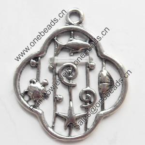 Pendant, Zinc Alloy Jewelry Findings, 22x25mm, Sold by Bag  