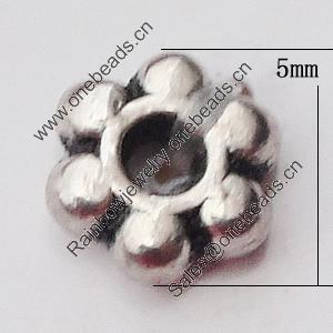 Spacer Zinc Alloy Jewelry Findings, 5mm, Sold by Bag  
