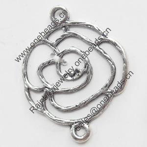 Connector, Zinc Alloy Jewelry Findings, Flower, 20x26mm, Sold by Bag  