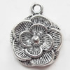 Pendant, Zinc Alloy Jewelry Findings, Flower, 17x21mm, Sold by Bag  
