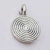 Pendant, Zinc Alloy Jewelry Findings, Flat Round 8x12mm, Sold by Bag  