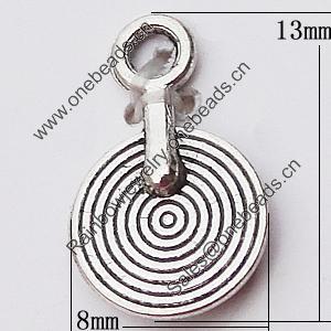 Pendant, Zinc Alloy Jewelry Findings, 8x13mm, Sold by Bag  