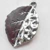 Pendant, Zinc Alloy Jewelry Findings, Leaf, 18x28mm, Sold by Bag  