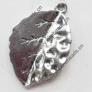 Pendant, Zinc Alloy Jewelry Findings, Leaf, 18x28mm, Sold by Bag  