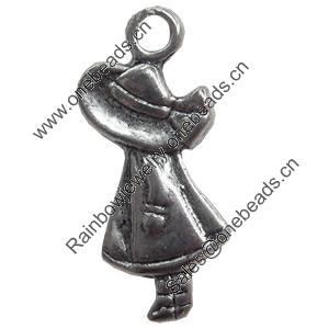 Pendant, Zinc Alloy Jewelry Findings, 12x25mm, Sold by Bag  