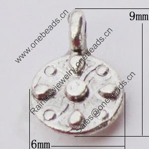 Pendant, Zinc Alloy Jewelry Findings, 6x9mm, Sold by Bag  
