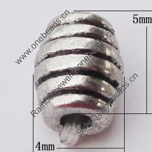 Beads, Zinc Alloy Jewelry Findings, Oval 4x5mm, Sold by Bag  