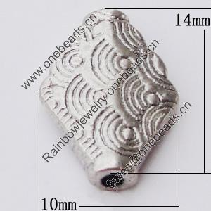 Beads, Zinc Alloy Jewelry Findings, Diamond 10x14mm, Sold by Bag  