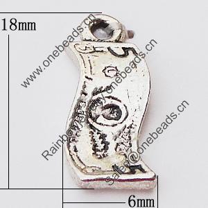Pendant, Zinc Alloy Jewelry Findings, Twist Rectangle 6x18mm, Sold by Bag  